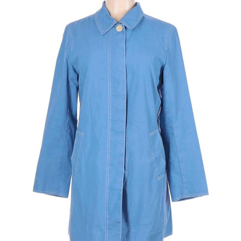 Coach Light Blue Raincoat Trench Coat Sz L